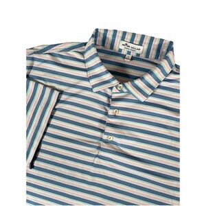 Peter Millar Summer Comfort Multicolored Striped Polo Men's L Golf Stretch